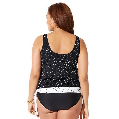 Swimsuits For All Women's Plus Size Side Tie Blouson Tankini Top