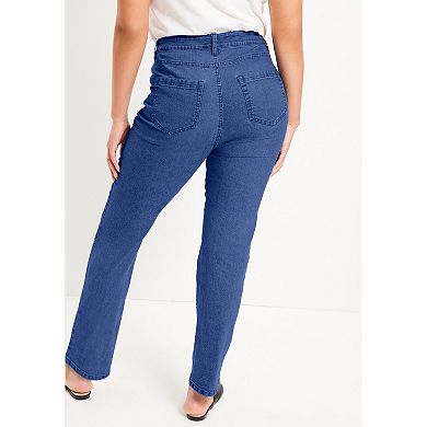 June + Vie Women's Plus Size June Fit Straight-leg Jeans