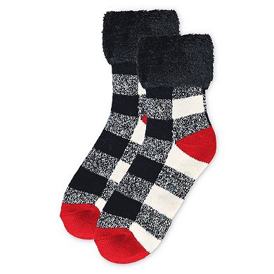 Women's Buffalo Check Plush Cabin Socks