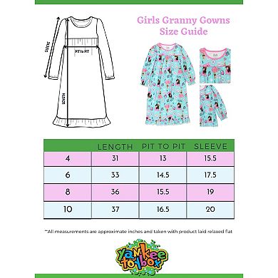 Barbie Girls Flannel Granny Gown Nightgown Pajamas