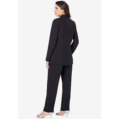 Roaman's Women's Plus Size Ten-button Pantsuit