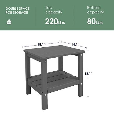 Outdoor Hdpe Classic Double-layer Adirondack Side Table