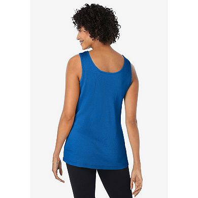 Woman Within Women's Plus Size Rib Knit Tank