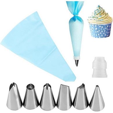 8-Piece Cake Decorating Kit Piping Bag And Icing Tips