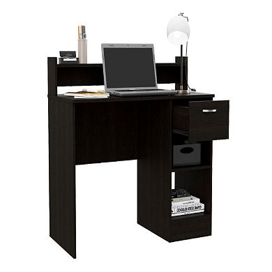 Charlotte Computer Desk With 2 Storage Shelves And Drawer