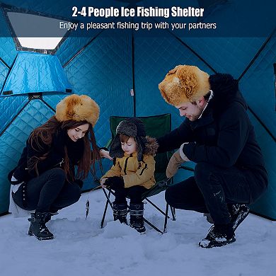 Portable 2 Person Ice Shanty With Cotton Padded Walls