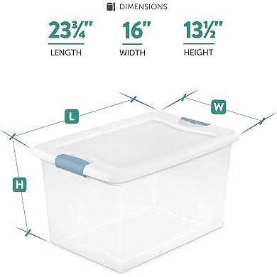 6-piece 25qt. Stackable Latching Storage Box