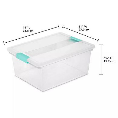 4-piece Stackable Storage Bin With Clear Latch Lid