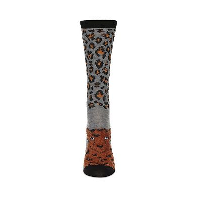 Women's Foot Pet Cheetah Crew Socks