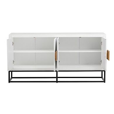 Merax Light Luxury Designed Cabinet With Unique Support Legs And Adjustable Shelves