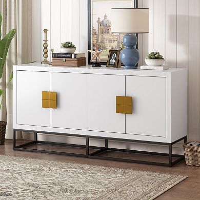 Merax Light Luxury Designed Cabinet With Unique Support Legs And Adjustable Shelves