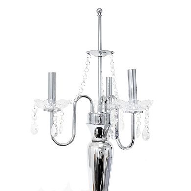 Lalia Home Chrome Cascading Crystal Table Lamp