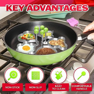 5-Piece Stainless Steel Egg & Pancake Ring Set