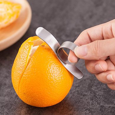 2-Piece Stainless Steel Orange Peeler Tool