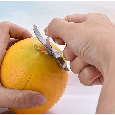 2-Piece Stainless Steel Orange Peeler Tool