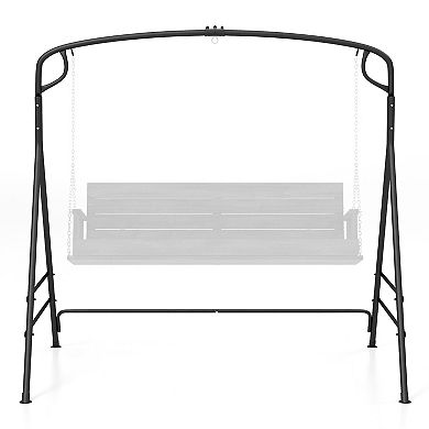 Outdoor Metal Swing Frame With Extra Side Bars-black