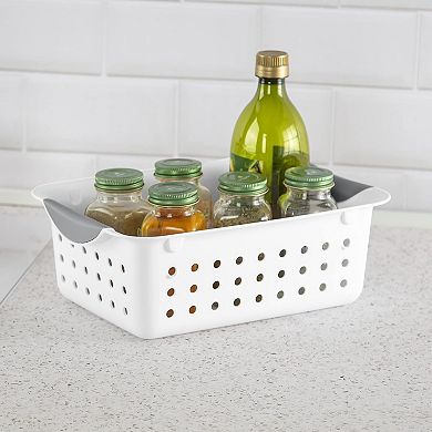 12-piece White Small Basket Plastic Storage Organizer