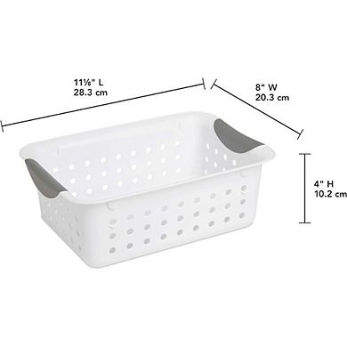 12-piece White Small Basket Plastic Storage Organizer