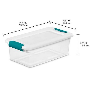 12-piece 6qt. Plastic Stackable Storage Box With Latching Lid