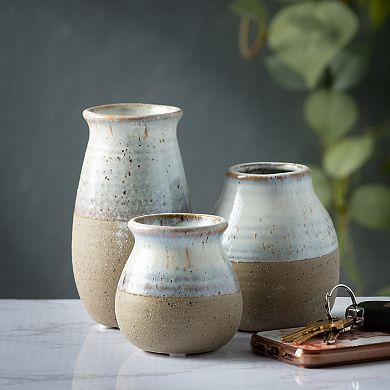Sullivan's Two-Toned Speckle Vases Table Decor 3 pc Set