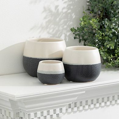 Sullivan's 3-pc. Black And White Planter Table Decor Set