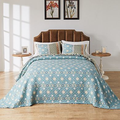 Greenland Home Fashions Thalia Blue Bedspread Set