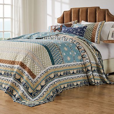 Greenland Home Fashions Thalia Blue Bedspread Set