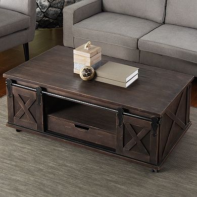 Two-Door Wood Coffee Table