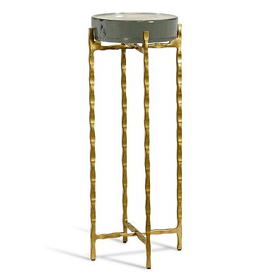 Jolly Rancher Disk Top Drink Table With Gold Metal Base