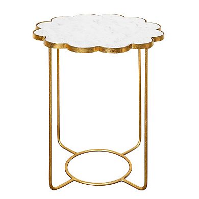 Galaxia Ophelia Marble Top Accent Side Table