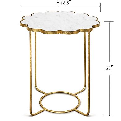 Galaxia Ophelia Marble Top Accent Side Table