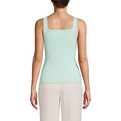 Women's Lands' End Squareneck Polished Rib Tank