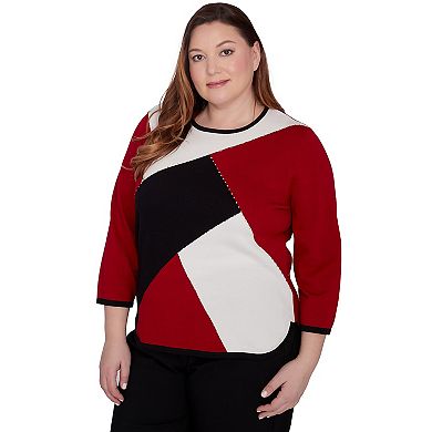 Plus Size Alfred Dunner Colorblock Beaded Top