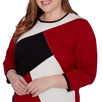 Plus Size Alfred Dunner Colorblock Beaded Top