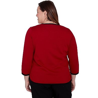 Plus Size Alfred Dunner Colorblock Beaded Top