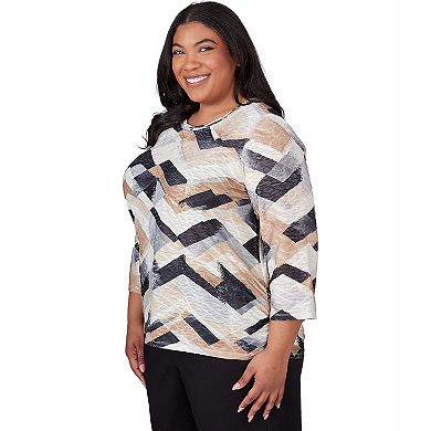 Plus Size Alfred Dunner Abstract Chevron Top