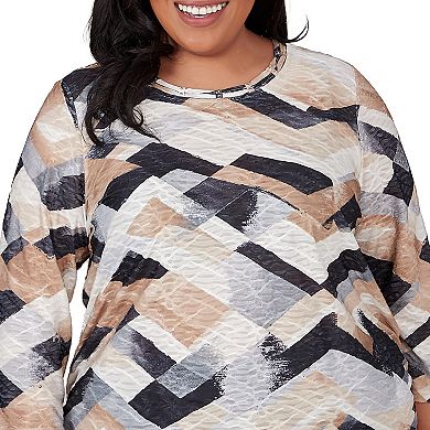 Plus Size Alfred Dunner Abstract Chevron Top