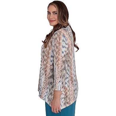 Plus Size Alfred Dunner Vertical Animal Print Top