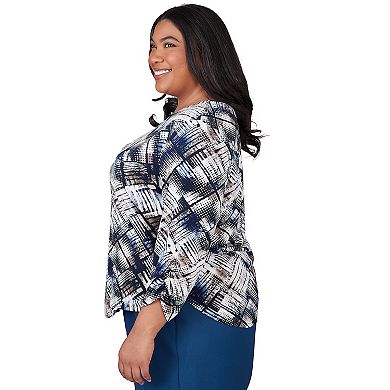 Plus Size Alfred Dunner Abstract Textured Patchwork Top