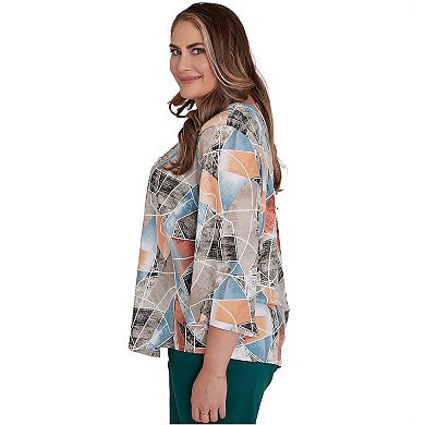 Plus Size Alfred Dunner Stained Glass Sharkbite Top