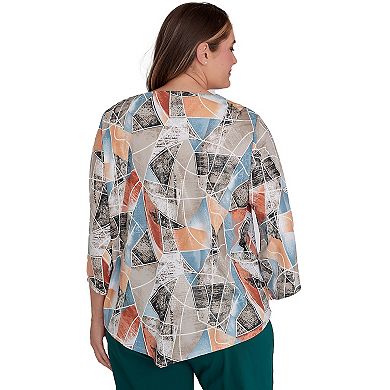 Plus Size Alfred Dunner Stained Glass Sharkbite Top