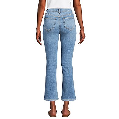 Petite Lands' End Recover High-Rise Kick Flare Crop Jeans