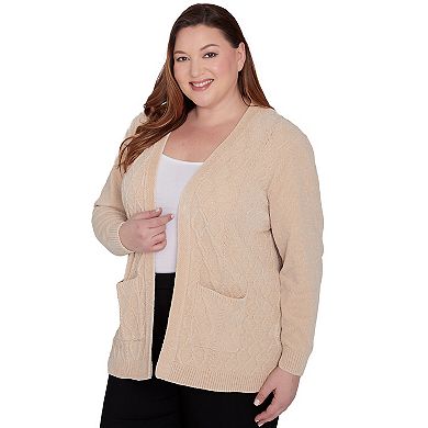 Plus Size Alfred Dunner Chenille Cardigan with Pockets