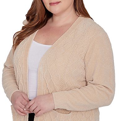 Plus Size Alfred Dunner Chenille Cardigan with Pockets