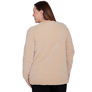 Plus Size Alfred Dunner Chenille Cardigan with Pockets