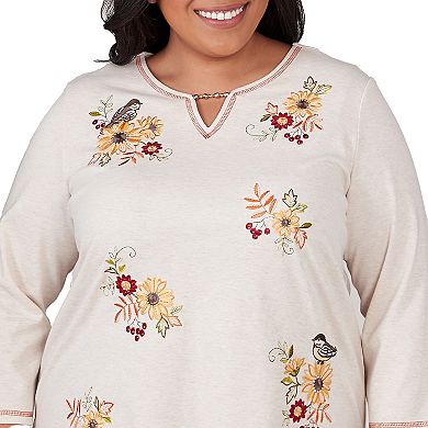 Plus Size Alfred Dunner Sunflowers and Birds Top