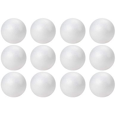 12-pack Foam Balls Round Polystyrene Balls For Art Craft Diy, White, 4" Diameter