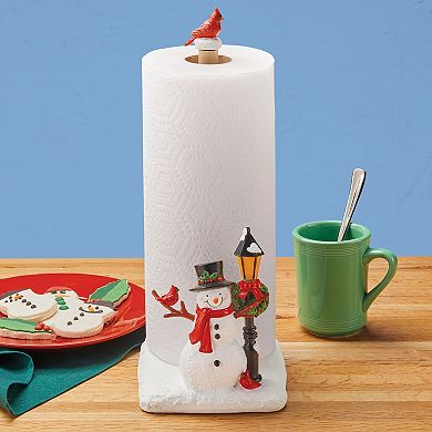 Collections Etc Festive Snowman Lamppost Paper Towel Holder
