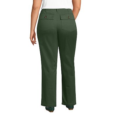 Plus Size Lands' End High-Rise Chino Utility Straight Leg Pants