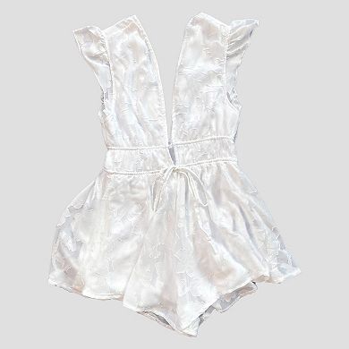 Juniors' 1412 Back Tie Ruffle Romper